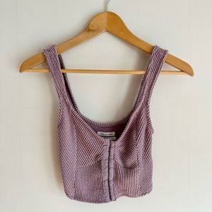 Urban Outfitters purple ribbed crop tank